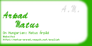 arpad matus business card